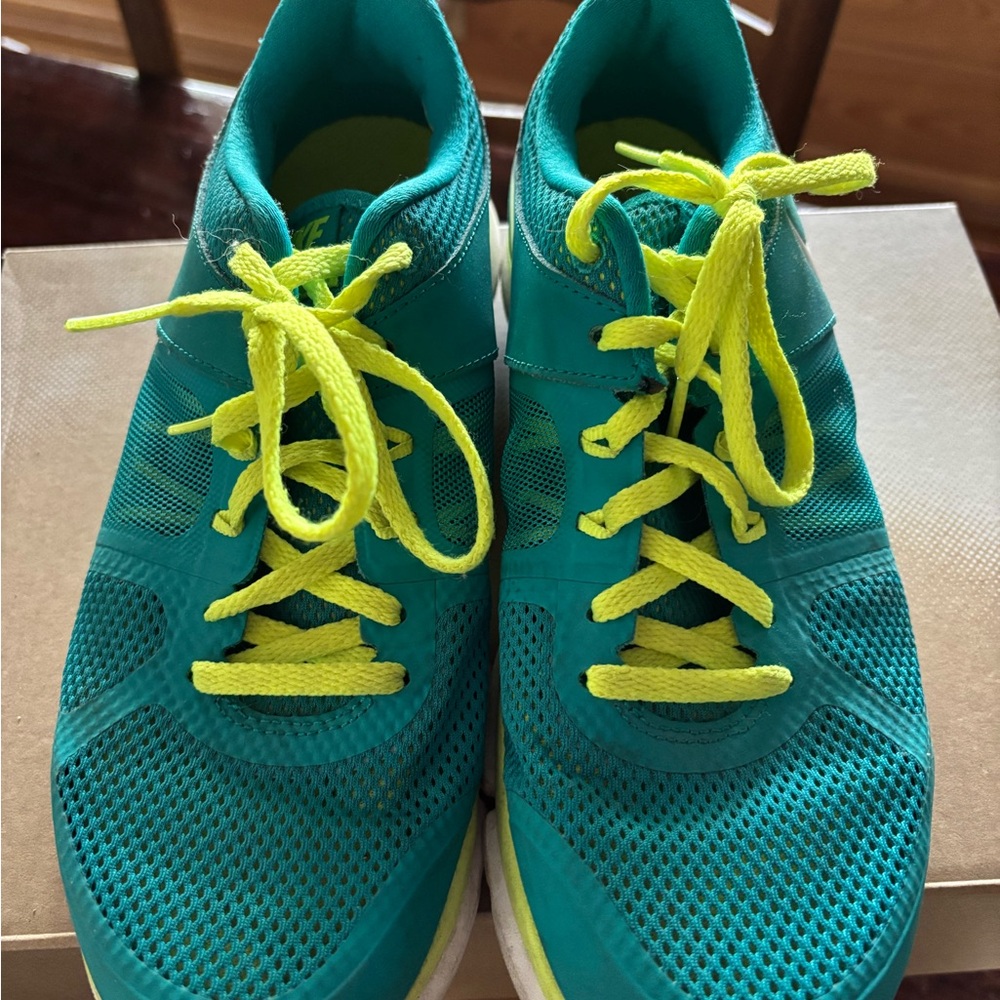 Nike Teal and Neon Yellow Women's Sneakers